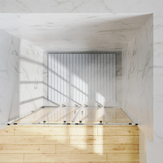 Душевая дверь Azario Tokyo 170 см AZ-362K2-170-BGL-CL, золото брашированное/прозрачное фото 4