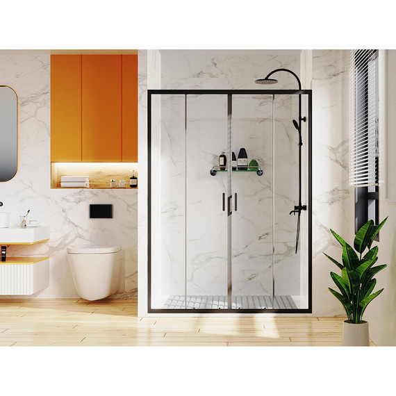 Душевая дверь Azario Tokyo 170 см AZ-362K2-170-MB-CL, чёрный матовый/прозрачное фото 7