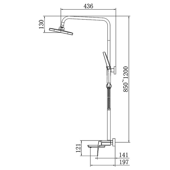 Душевая стойка Azario Conda AZ-K2311B, чёрный матовый фото 8