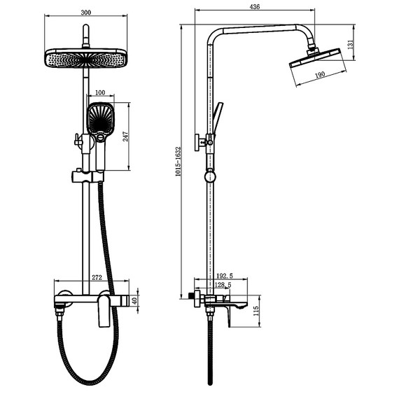 Душевая стойка Azario Arida AZ-K2354GR, графит фото 6