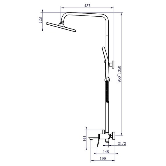 Душевая стойка Azario Escaro AZ-K2374 фото 8