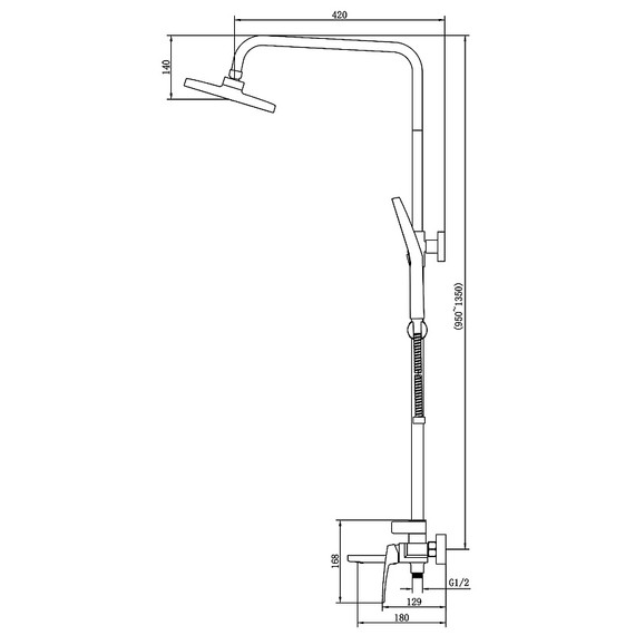 Душевая стойка Azario Conda AZ-K2411MG, золото матовое фото 8