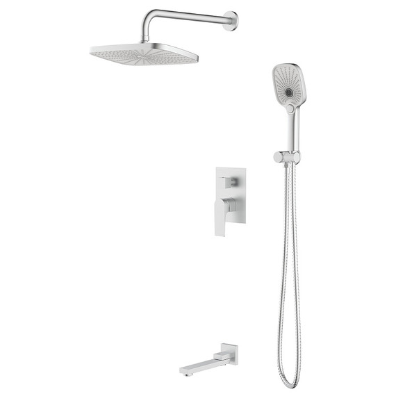 Душевая система для ванны Azario Arida AZ-K7354BN (со скрытой частью) сатин фото 