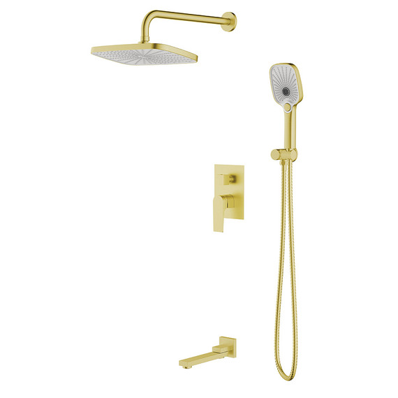 Душевая система для ванны Azario Arida AZ-K7354MG (со скрытой частью) золото матовое фото 