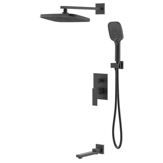 Душевая система для ванны Azario Reusa AZ-K7367B, чёрный матовый фото 