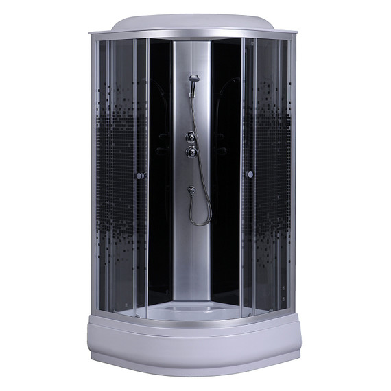 Душевая кабина Loranto 90х90 см CS-6690-25K 90, хром/узор фото 