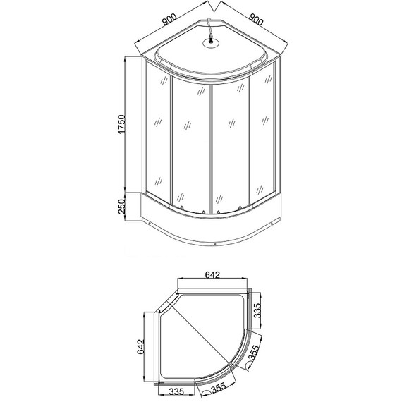 Душевая кабина Loranto 90х90 см CS-6690-25K 90, хром/узор фото 3