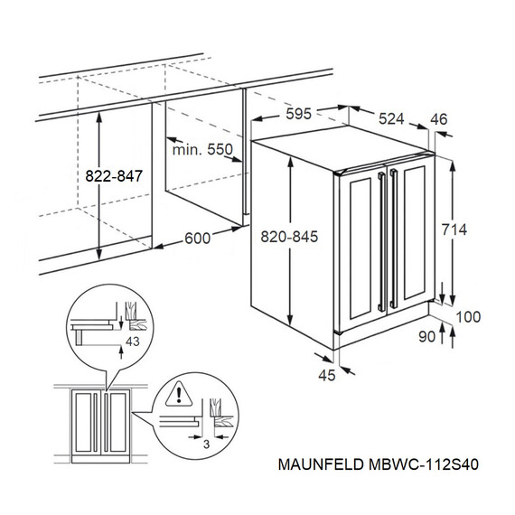 Встраиваемый винный шкаф Maunfeld MBWC-112S40 фото 7
