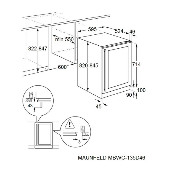 Встраиваемый винный шкаф Maunfeld MBWC-135D46 фото 9