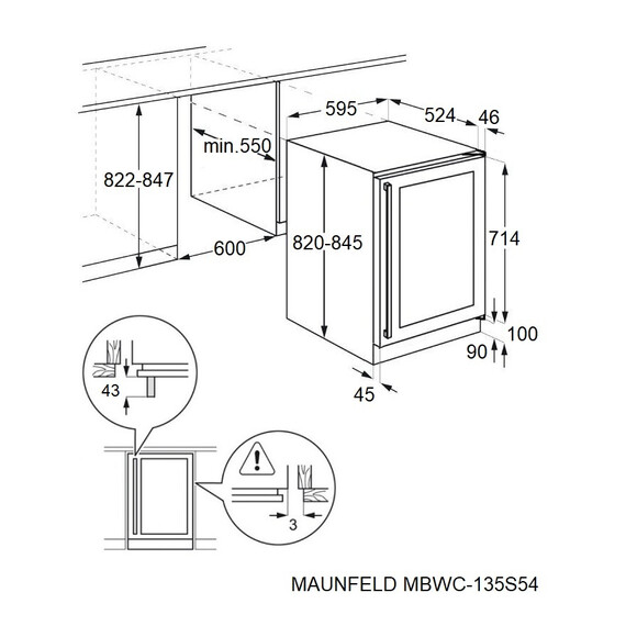 Встраиваемый винный шкаф Maunfeld MBWC-135S54 фото 8