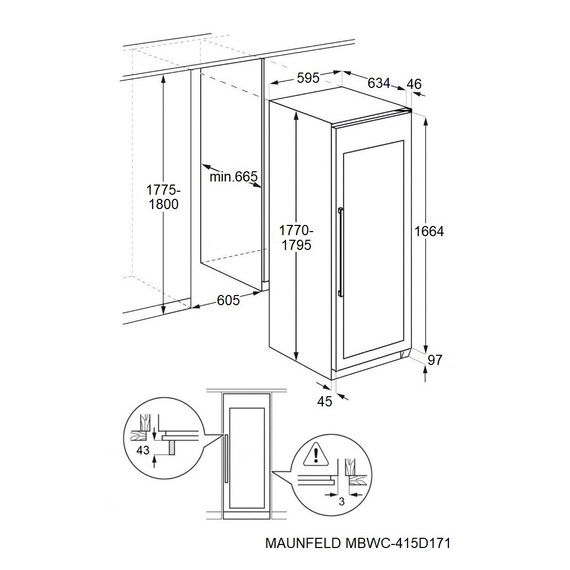Встраиваемый винный шкаф Maunfeld MBWC-415D171 фото 9