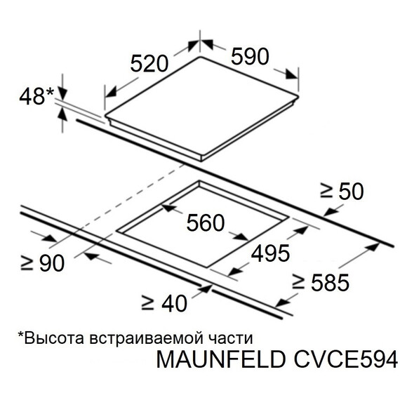 Электрическая варочная поверхность Maunfeld CVCE594DBK LUX фото 7