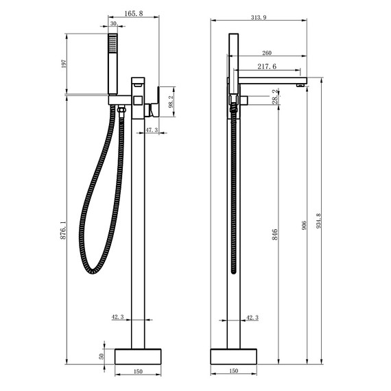 Смеситель для ванны Azario Salen AZ-K311BN (со скрытой частью) сатин фото 3