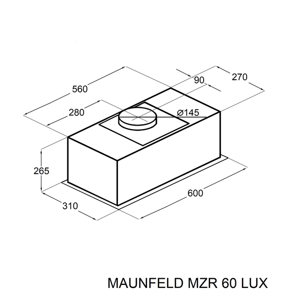 Вытяжка Maunfeld MZR 60 Lux Black (чёрное стекло) фото 11