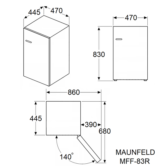 Однокамерный холодильник Maunfeld MFF83RB фото 10
