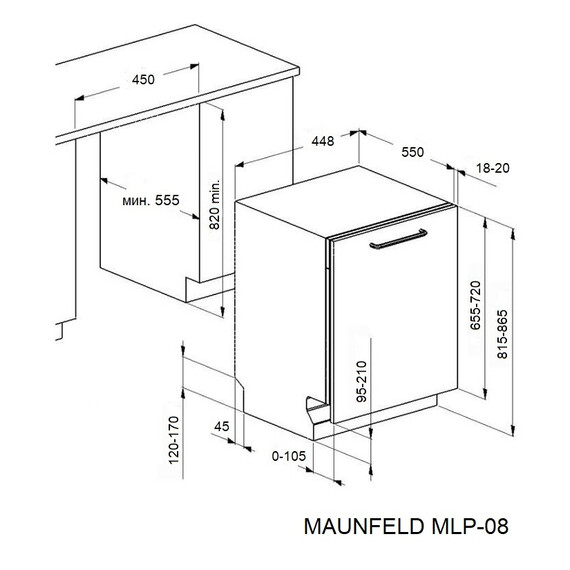 Встраиваемая посудомоечная машина Maunfeld MLP-08S Light Beam фото 17