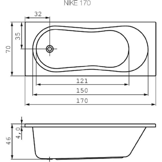 Ванна акриловая Cersanit Nike 170x70 см, Размер - мм: 1700х700 - 11 Ванна акриловая Cersanit Nike 170x70 см, Размер - мм: 1700х700 фото 11