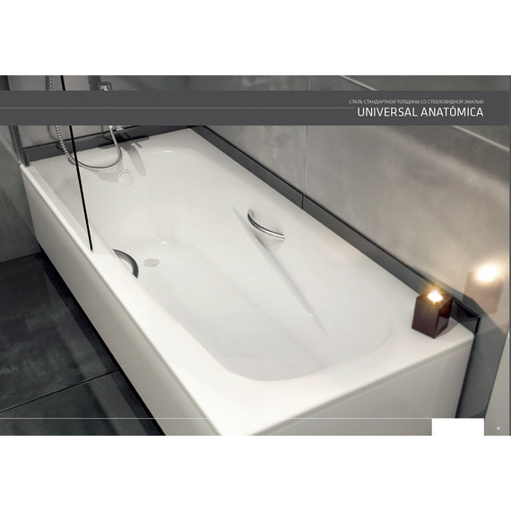 Ванна стальная BLB UNIVERSAL ANATOMICA HG 170x75 см с ручками фото 6