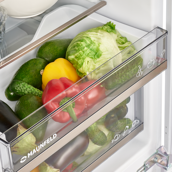 Встраиваемый двухкамерный холодильник Maunfeld MBF17754NFWHGR LUX Inverter фото 2