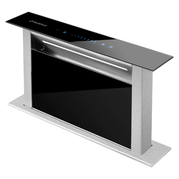 Вытяжка Maunfeld Prestige 90 Inox (чёрное стекло) фото 