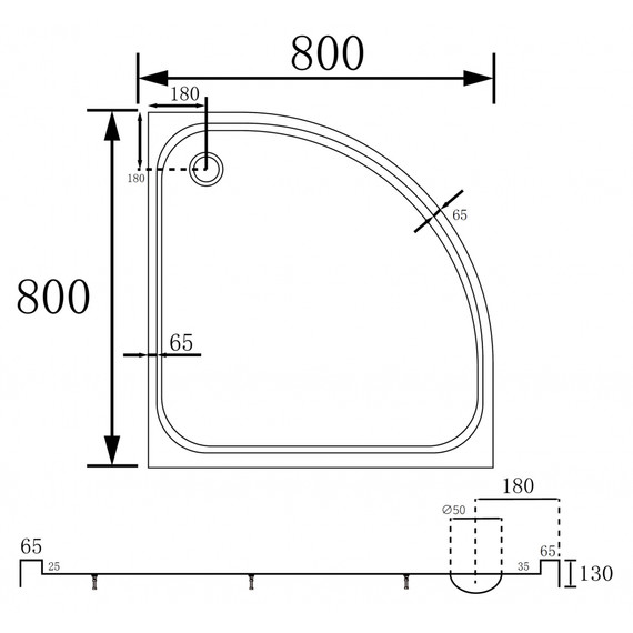 Поддон акриловый Abber 80x80 см AD3A080 фото 9