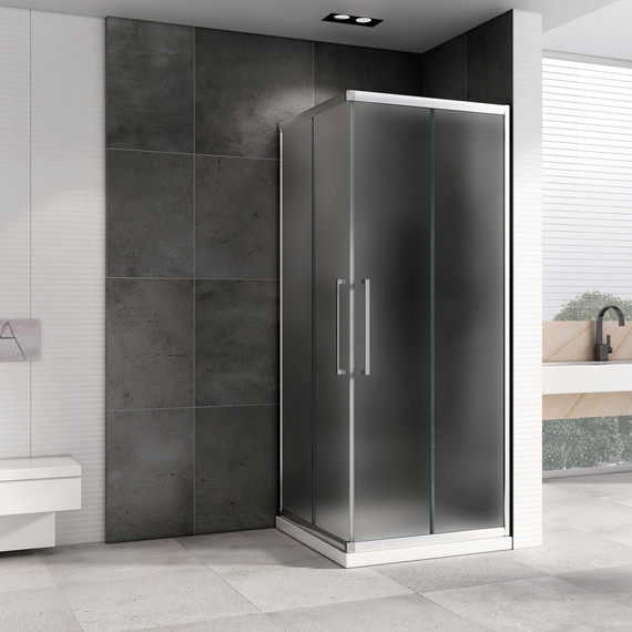 Душевое ограждение Abber Schwarzer Diamant 90х90 см AG02090MH, хром/матовое фото 2