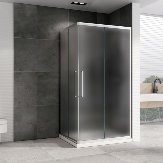 Душевое ограждение Abber Schwarzer Diamant 120х80 см AG02128MH, хром/матовое фото 2