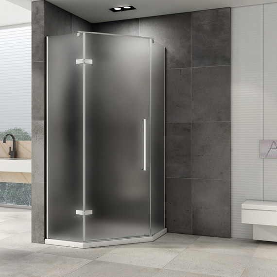 Душевое ограждение Abber Ewiges Wasser 100х100 см AG05100M, хром/матовое фото 2