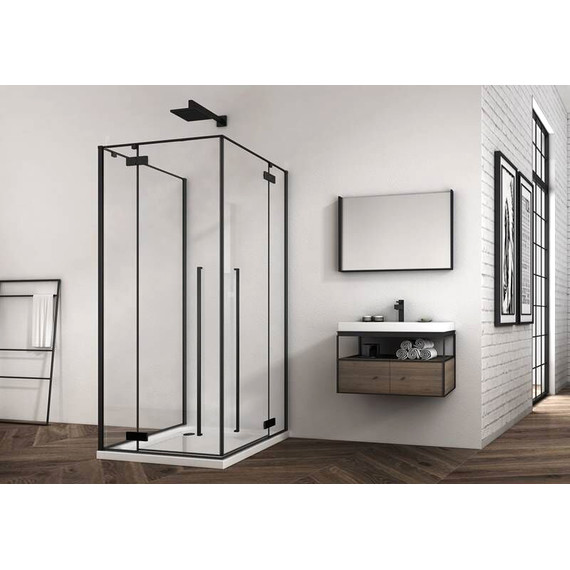 Душевое ограждение Abber Eins 90х90 см AG06099B (стекло 8 мм) чёрный/прозрачное фото 2