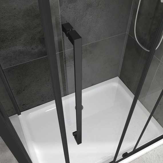 Душевое ограждение Abber Schwarzer Diamant 100х50 см AG30100BH-S50B, чёрный/прозрачное фото 6