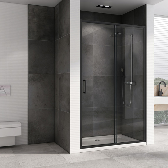 Душевая дверь Abber Schwarzer Diamant 130 см AG30130B5, чёрный/прозрачное фото 7