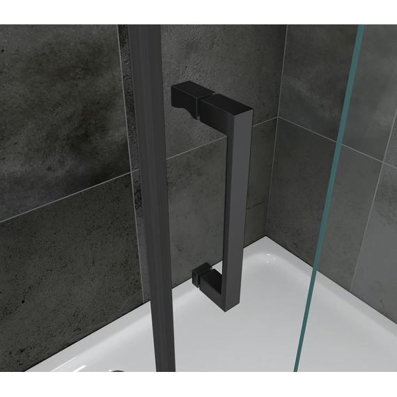 Душевая дверь Abber Komfort 170 см AG93170B (стекло 8 мм) чёрный/прозрачное фото 4