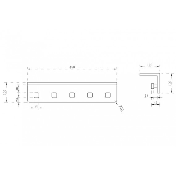 Набор крючков с полкой ABBER Stein AS1651MB, цвет чёрный матовый фото 2
