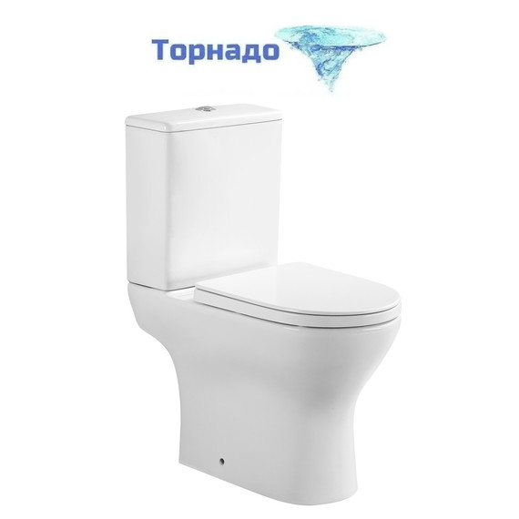 Унитаз-компакт безободковый Azario Mist AZ-45T с быстросъемным сиденьем микролифт (система смыва Торнадо) фото 