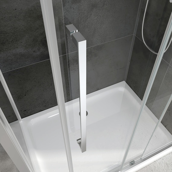 Душевое ограждение Abber Schwarzer Diamant 100х60 см AG30100H-S60-S60, хром/прозрачное фото 3