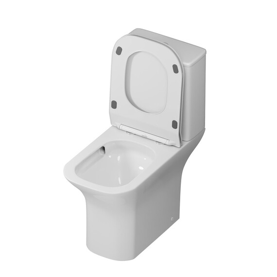 Унитаз-компакт безободковый Grossman Classic GR-4464SQ с тонкой крышкой микролифт (Система смыва торнадо) фото 2