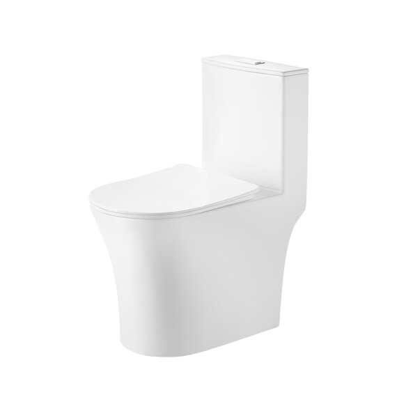 Унитаз-моноблок с ультратонким ободком Grossman Thin Rim GR-5607SQ с тонкой крышкой микролифт (система смыва Торнадо) фото 3