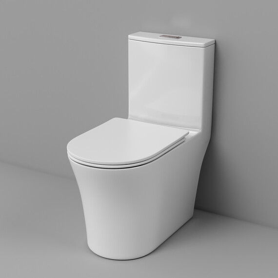 Унитаз-моноблок с ультратонким ободком Grossman Thin Rim GR-5607SQ с тонкой крышкой микролифт (система смыва Торнадо) фото 10