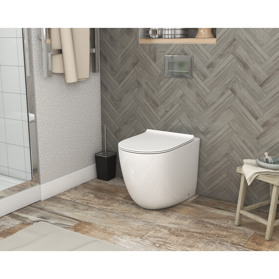 Унитаз приставной безободковый Grossman Classic GR-PR4411S с тонкой крышкой микролифт фото 2