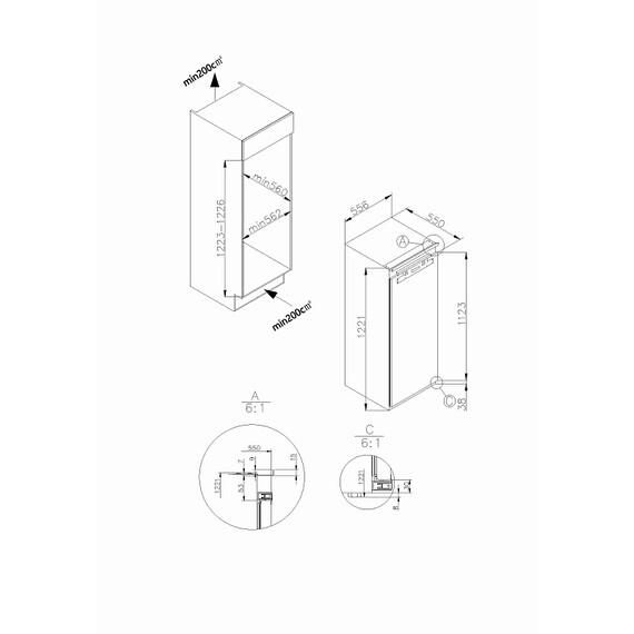 Встраиваемый двухкамерный холодильник Korting KSI 1221 фото 6