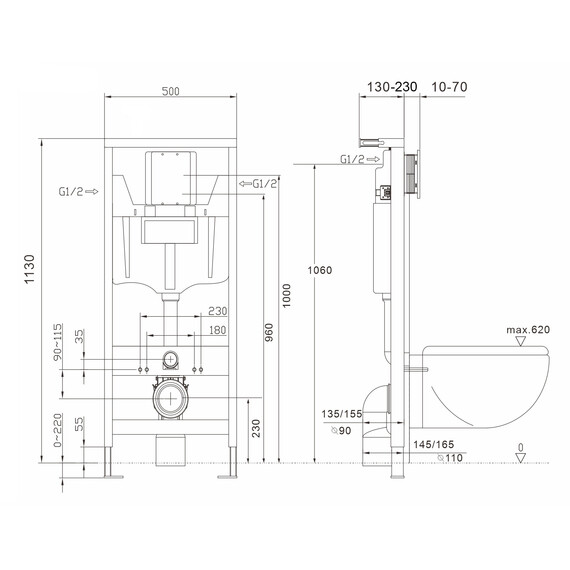 Инсталляция для унитаза Abber AC0108 пневматическая фото 2