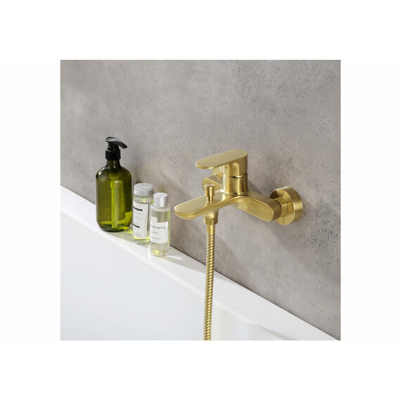 Смеситель для ванны Aquatek Альфа AQ1940BG, золото шлифованное фото 3