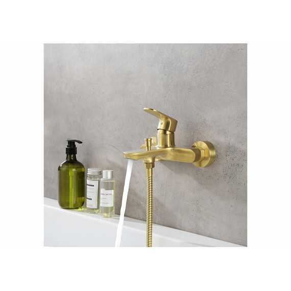 Смеситель для ванны Aquatek Альфа AQ1940BG, золото шлифованное фото 5