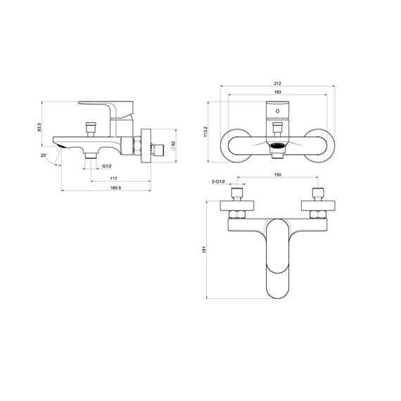 Смеситель для ванны Aquatek Альфа AQ1940BG, золото шлифованное фото 9