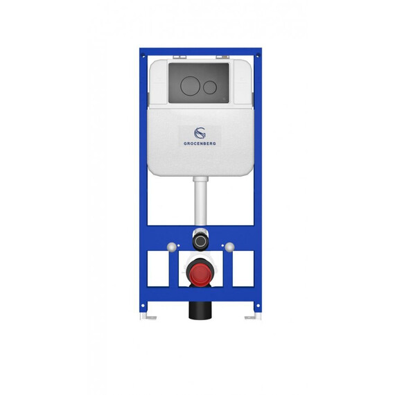 Инсталляция для подвесного унитаза Grocenberg GS3050-KM3090BG с кнопкой смыва графит фото 