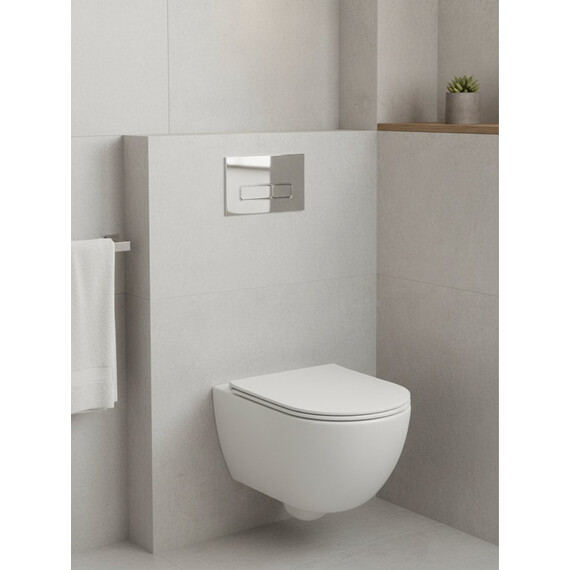 Инсталляция для подвесного унитаза Grocenberg GS3050-KP3060CR с кнопкой смыва хром фото 11