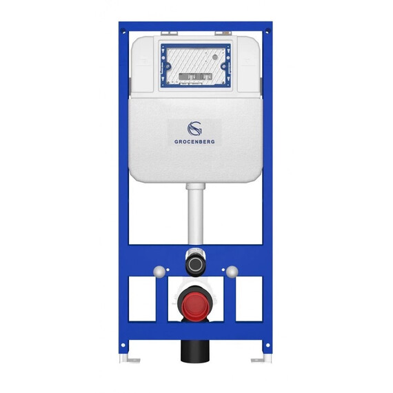 Инсталляция для подвесного унитаза Grocenberg GS3050-KP3070W с кнопкой смыва белый фото 3