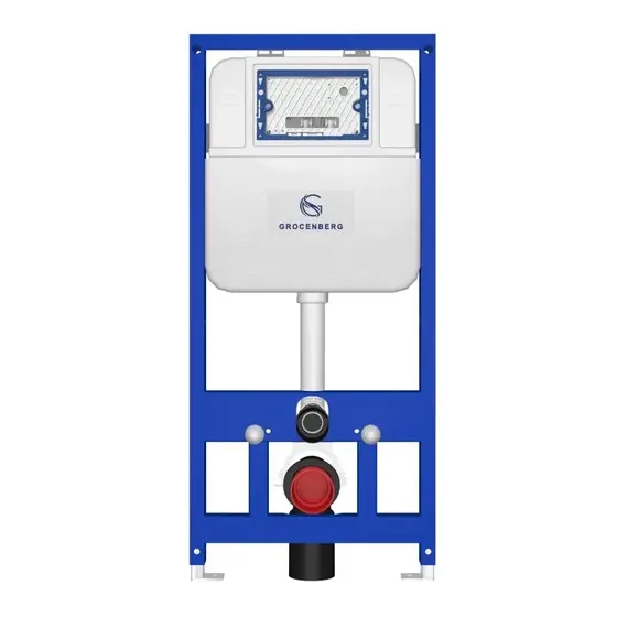 Инсталляция для подвесного унитаза Grocenberg GS3050-KP3090CR с кнопкой смыва хром фото 3