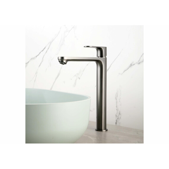 Смеситель для раковины высокий Aquatek Альфа AQ1904BGM, оружейная сталь фото 3