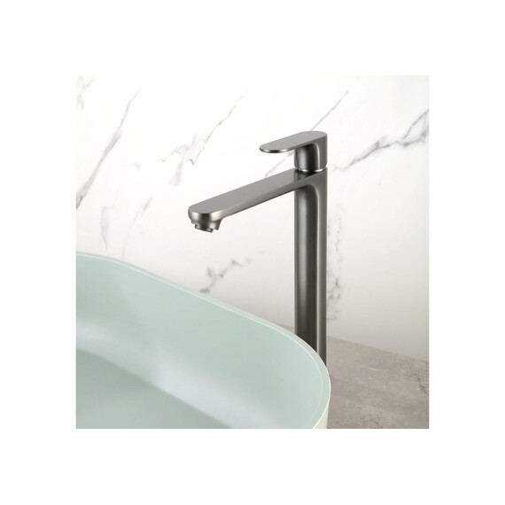 Смеситель для раковины высокий Aquatek Альфа AQ1904BGM, оружейная сталь фото 4